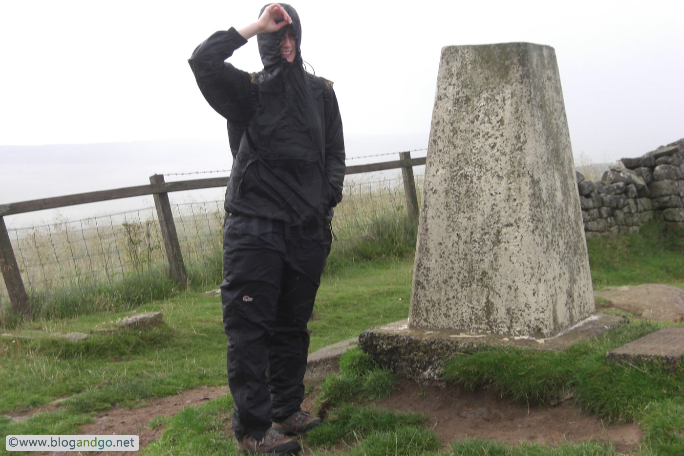 Hadrian's Wall Path - Raining on trig 345
